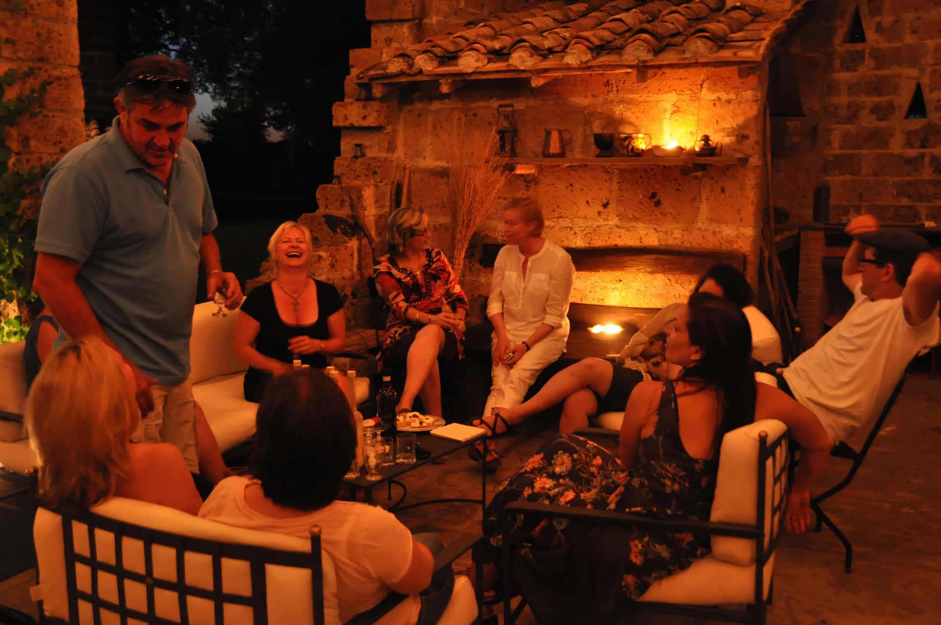 Relaxing after a long day at a private villa in in Central Italy