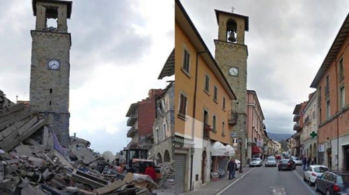 Amatrice Before and After the Earthquake