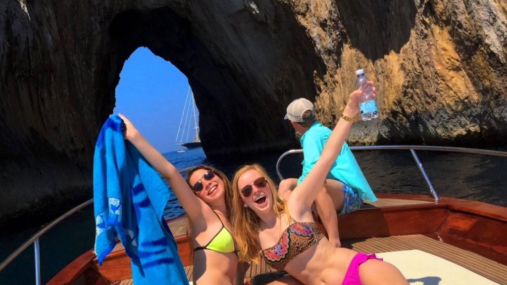 Touring the grottoes of capri on our private boats