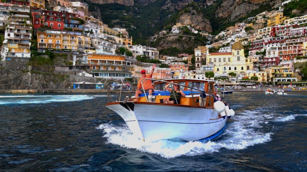 We take a private to and from Positano on our cooking and wine vacations