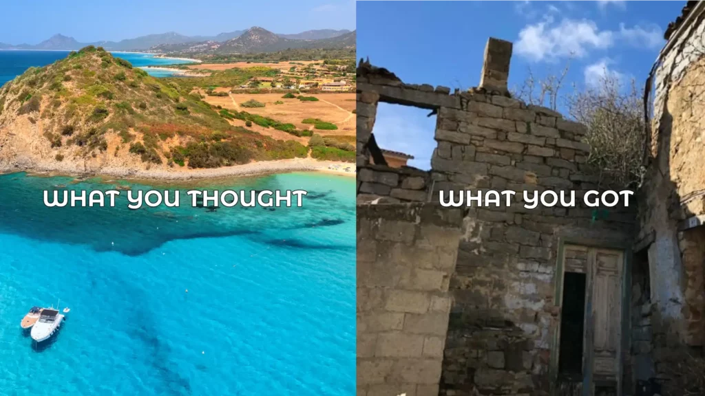 Compare what you expect from a 1 Euro House in Sardinia to what you really get