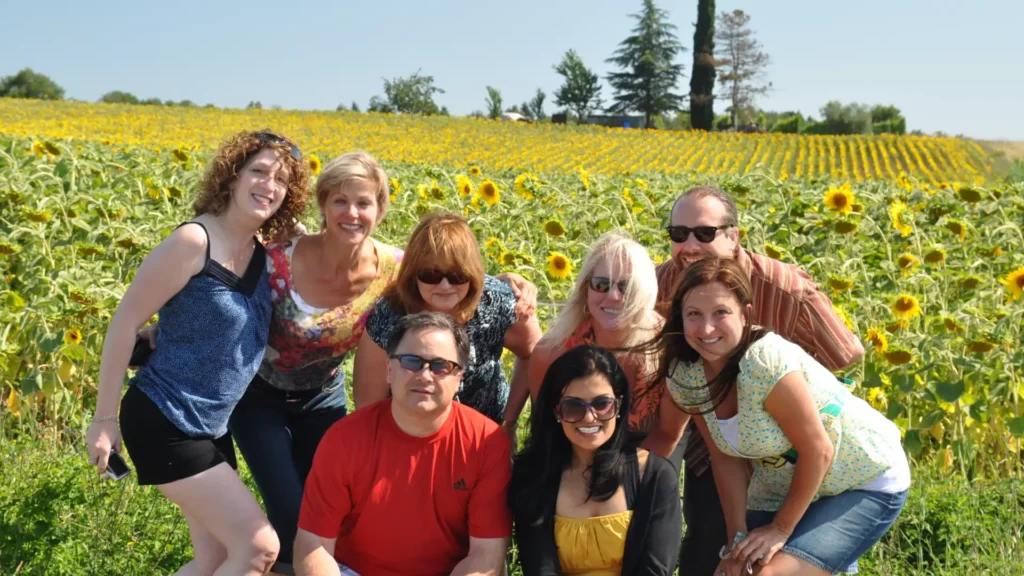 Small group tour in tuscany sunflower fields