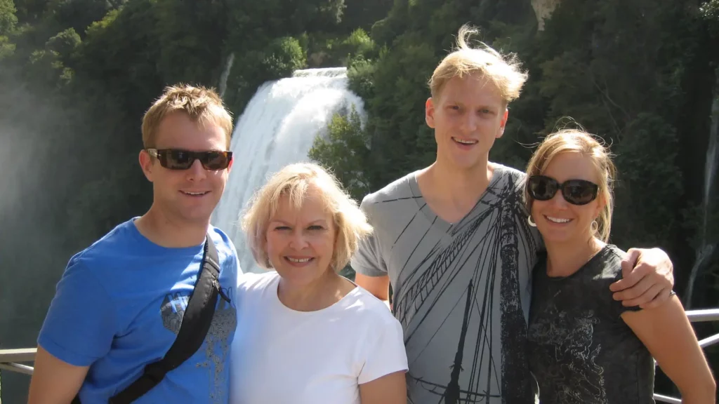 Intimate cultural immersion experience at Italian waterfall location with small group travelers