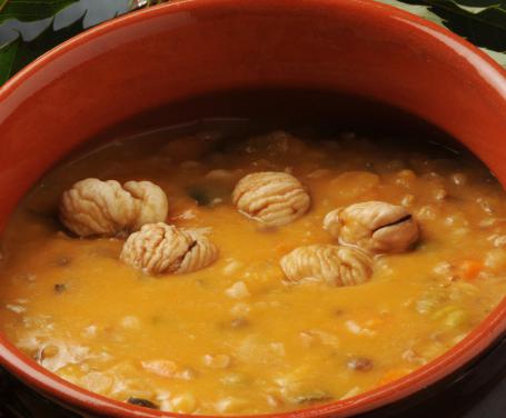 Chestnut and Garbanzo Beans Soup